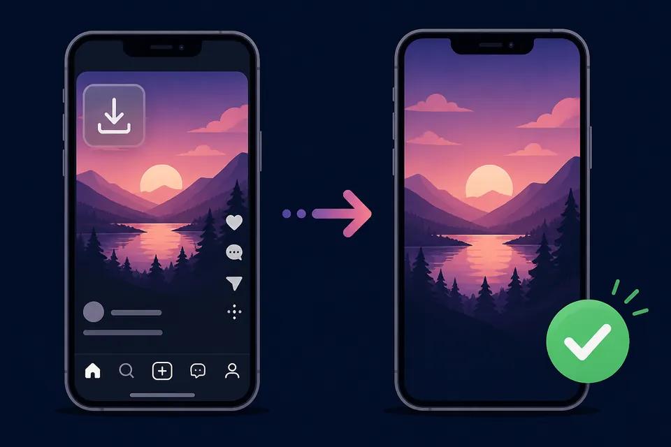 Infografía comparativa: Guardar en TikTok con marca de agua vs descarga limpia con ClipSaver