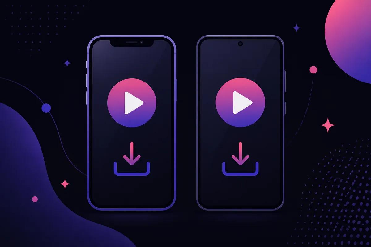 Illustration of downloading a YouTube video to iPhone and Android phones