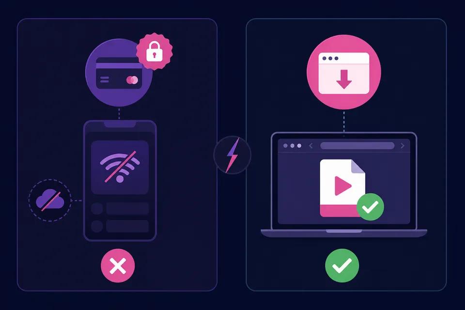 Infografía comparativa: YouTube Premium vs ClipSaver para descargar clips